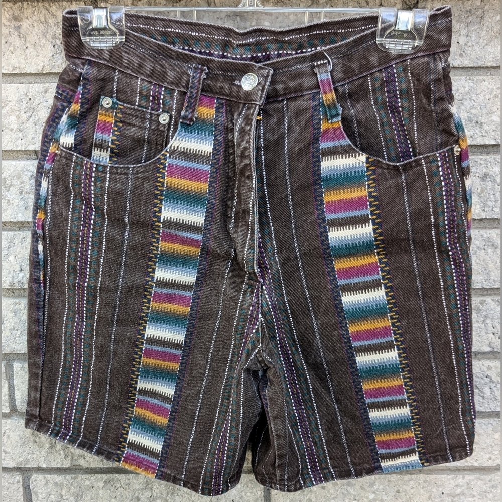 She Knows High Waisted Cowgirl Shorts Western Size 11 Made In USA 100% Cotton